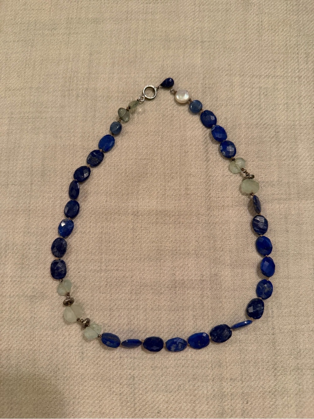 Lapis Beaded Necklace, 16.5"